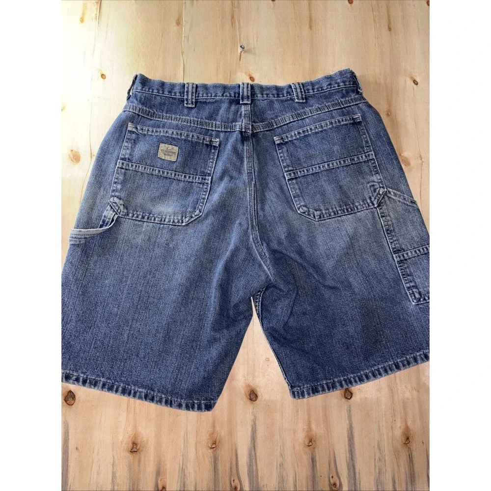 Lee Dungarees Carpenter Jean Shorts Mens 36 Blue Denim Vintage 10in Inseam